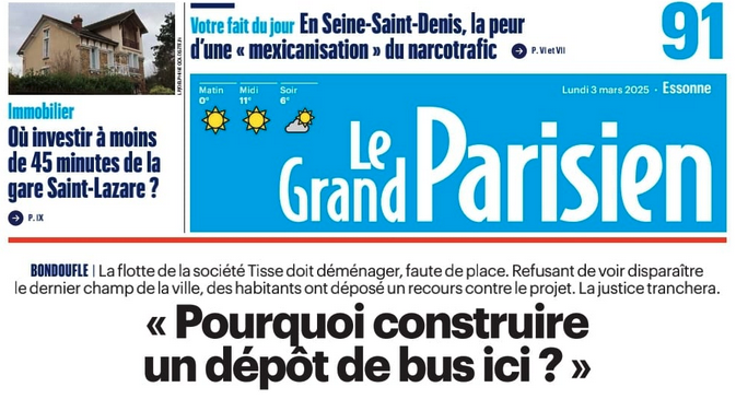 Notre combat pour préserver la nature et les champs de Bois Bailleul intéresse les médias. 